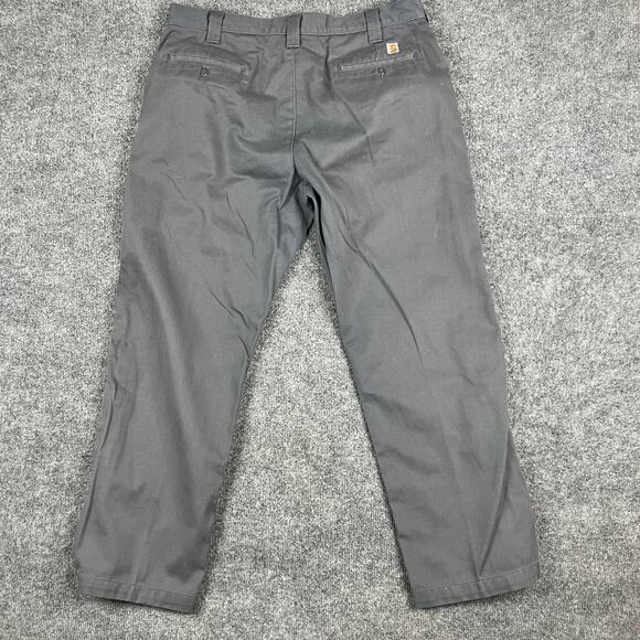 Carhartt B290 Dungaree Pants Mens 38x30 Gray Workwear Utility Twill Stain - Picture 7 of 9